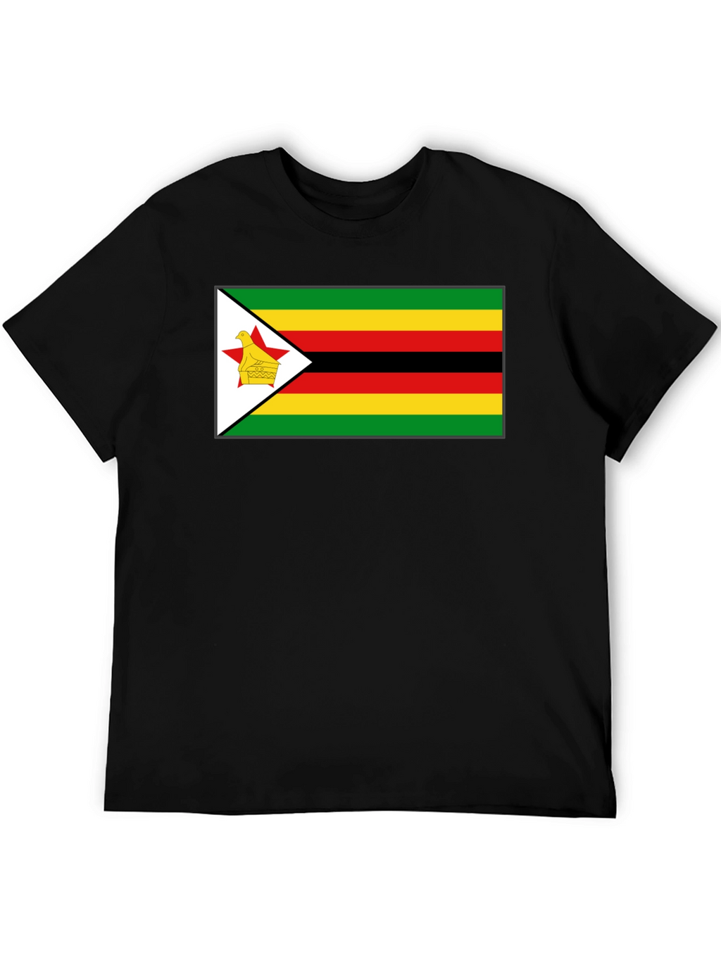 Zimbabwe Flag T-Shirt - Black Cotton Tee