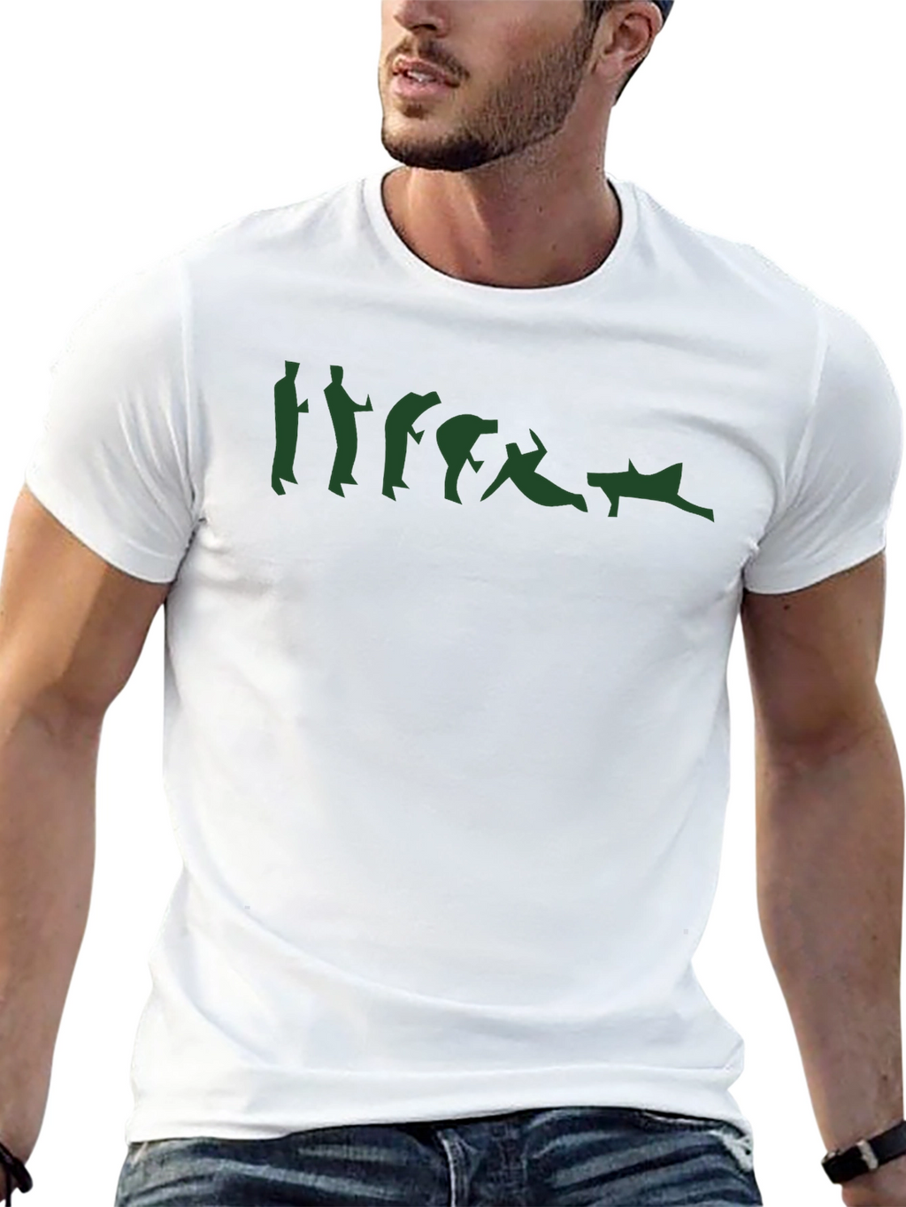 Falling Down Silhouette Black T-Shirt