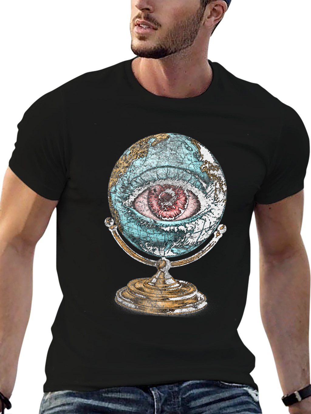 Globe Eye Graphic T-Shirt - All Seeing