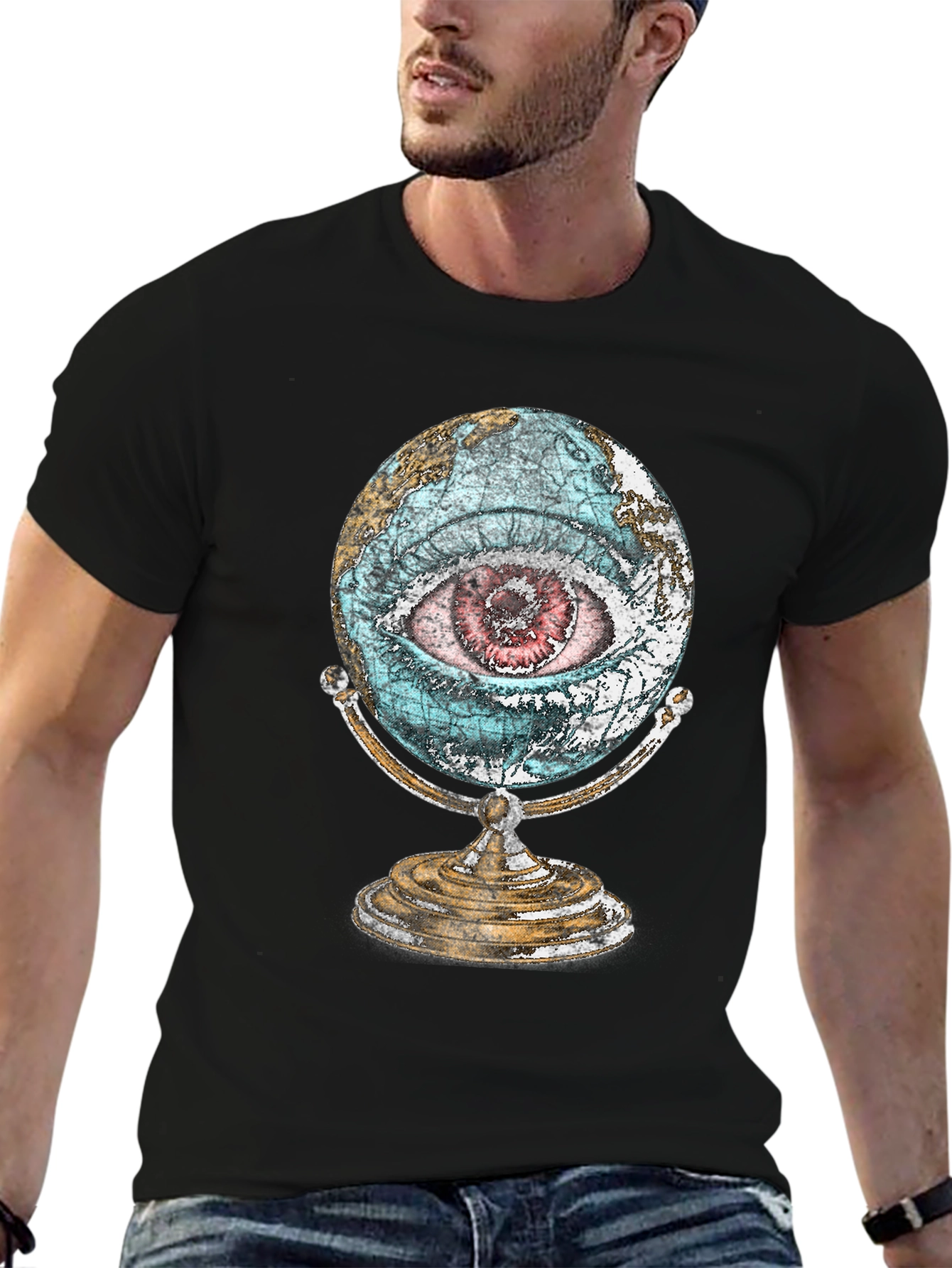 Globe Eye Graphic T-Shirt - All Seeing