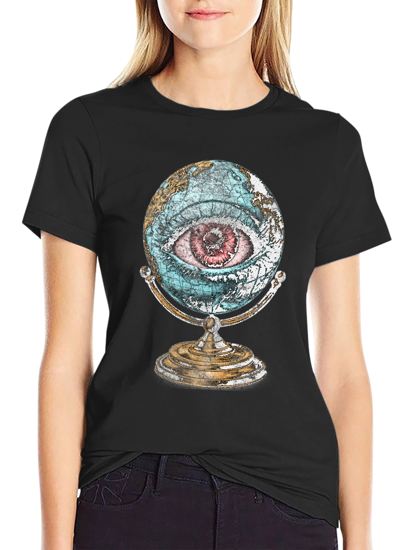 Globe Eye Graphic T-Shirt - All Seeing