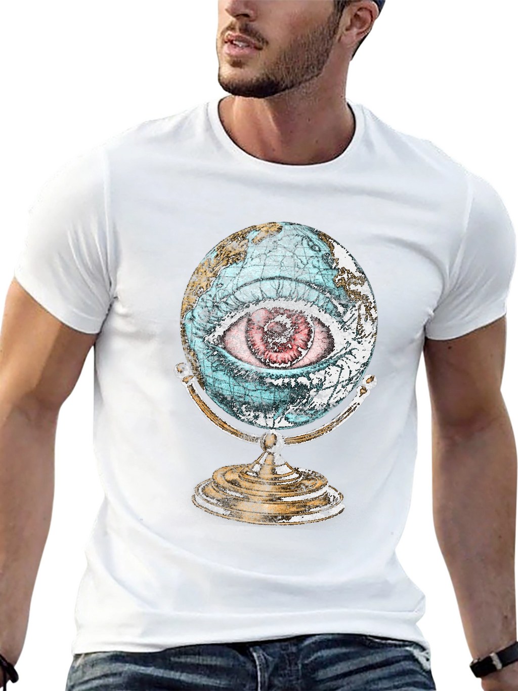 Globe Eye Graphic T-Shirt - All Seeing