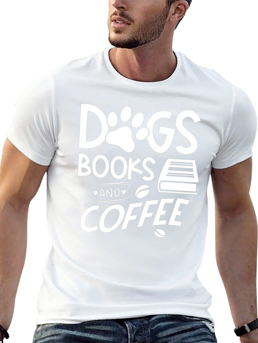 Dogs Books Coffee T-Shirt