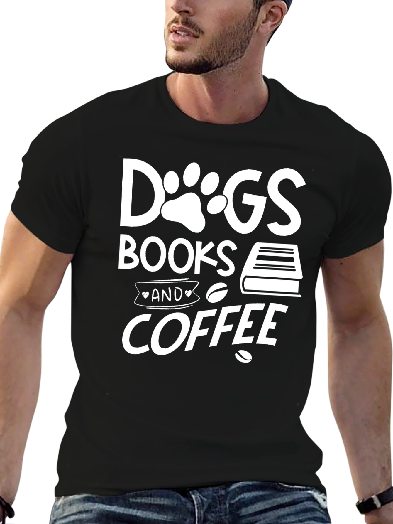 Dogs Books Coffee T-Shirt