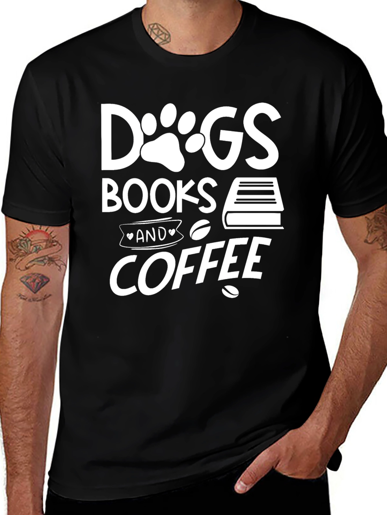 Dogs Books Coffee T-Shirt