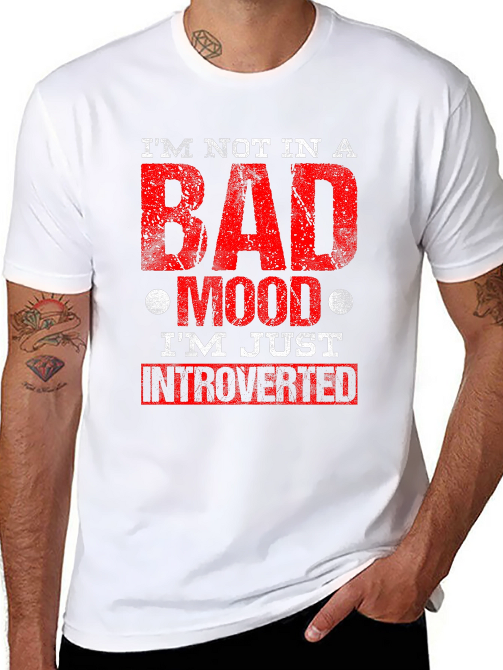 Introverted Mood T-Shirt - Black Graphic Tee