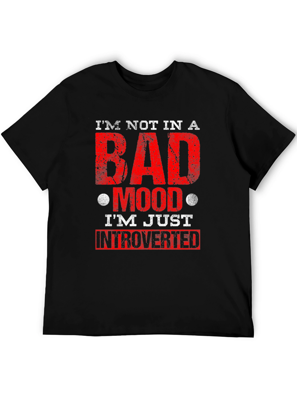 Introverted Mood T-Shirt - Black Graphic Tee