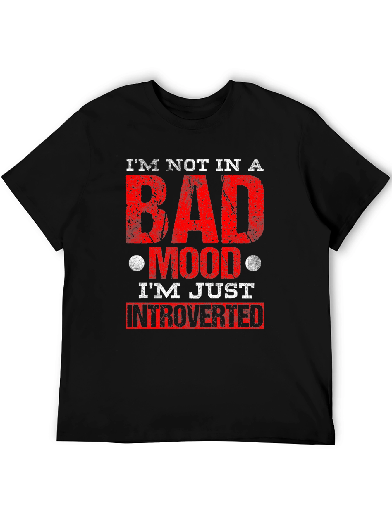 Introverted Mood T-Shirt - Black Graphic Tee