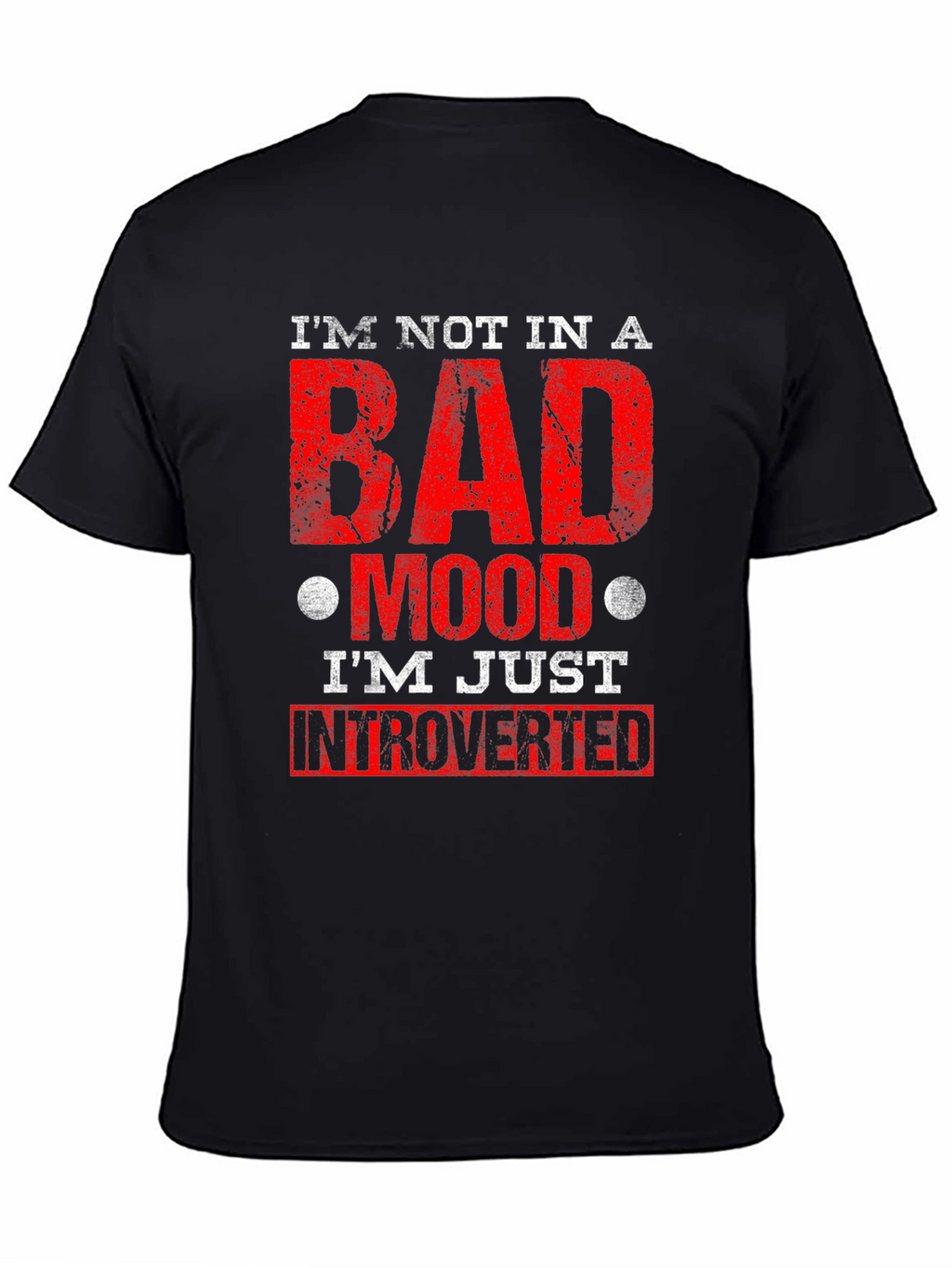 Introverted Mood T-Shirt - Black Graphic Tee