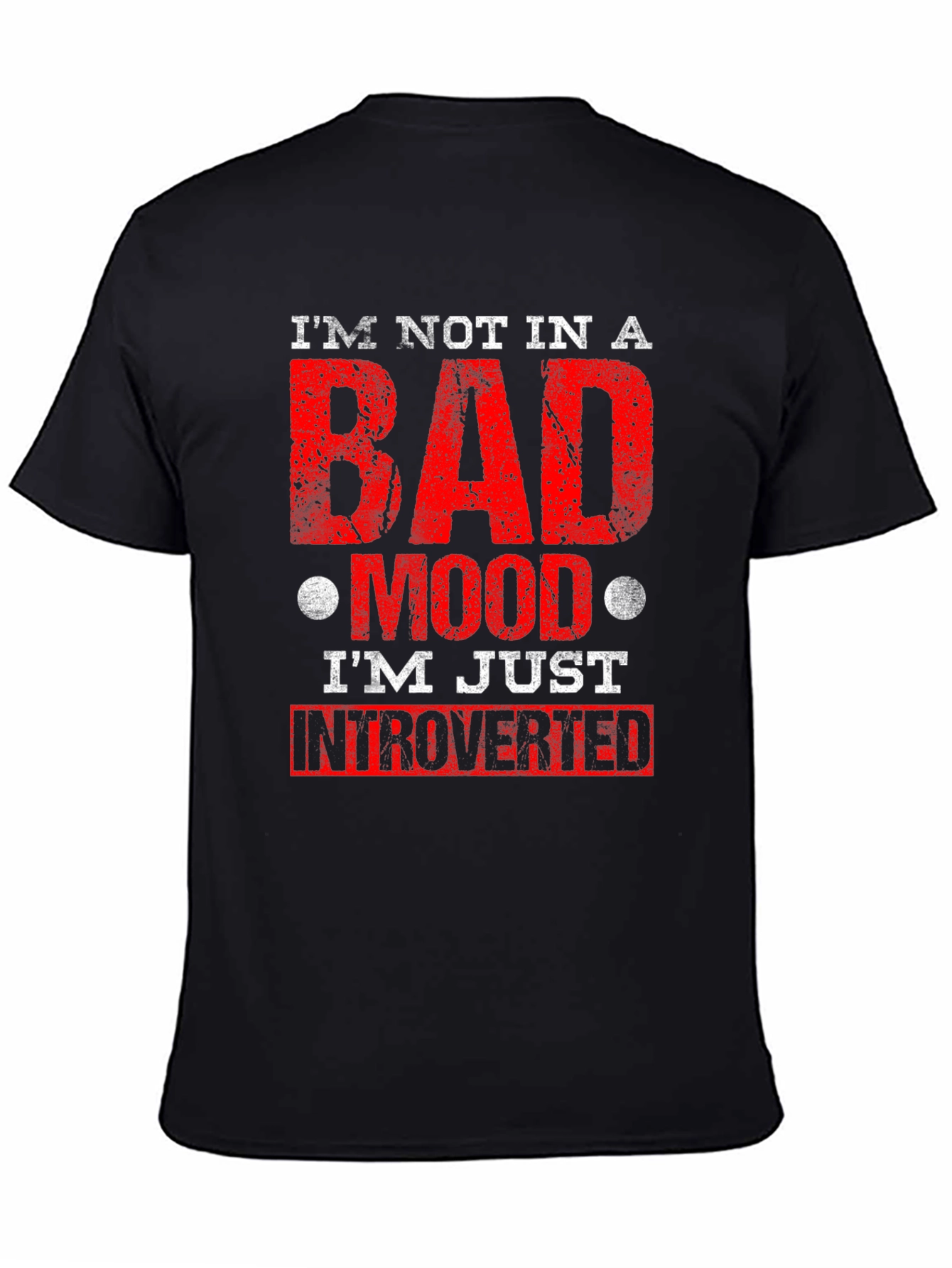 Introverted Mood T-Shirt - Black Graphic Tee