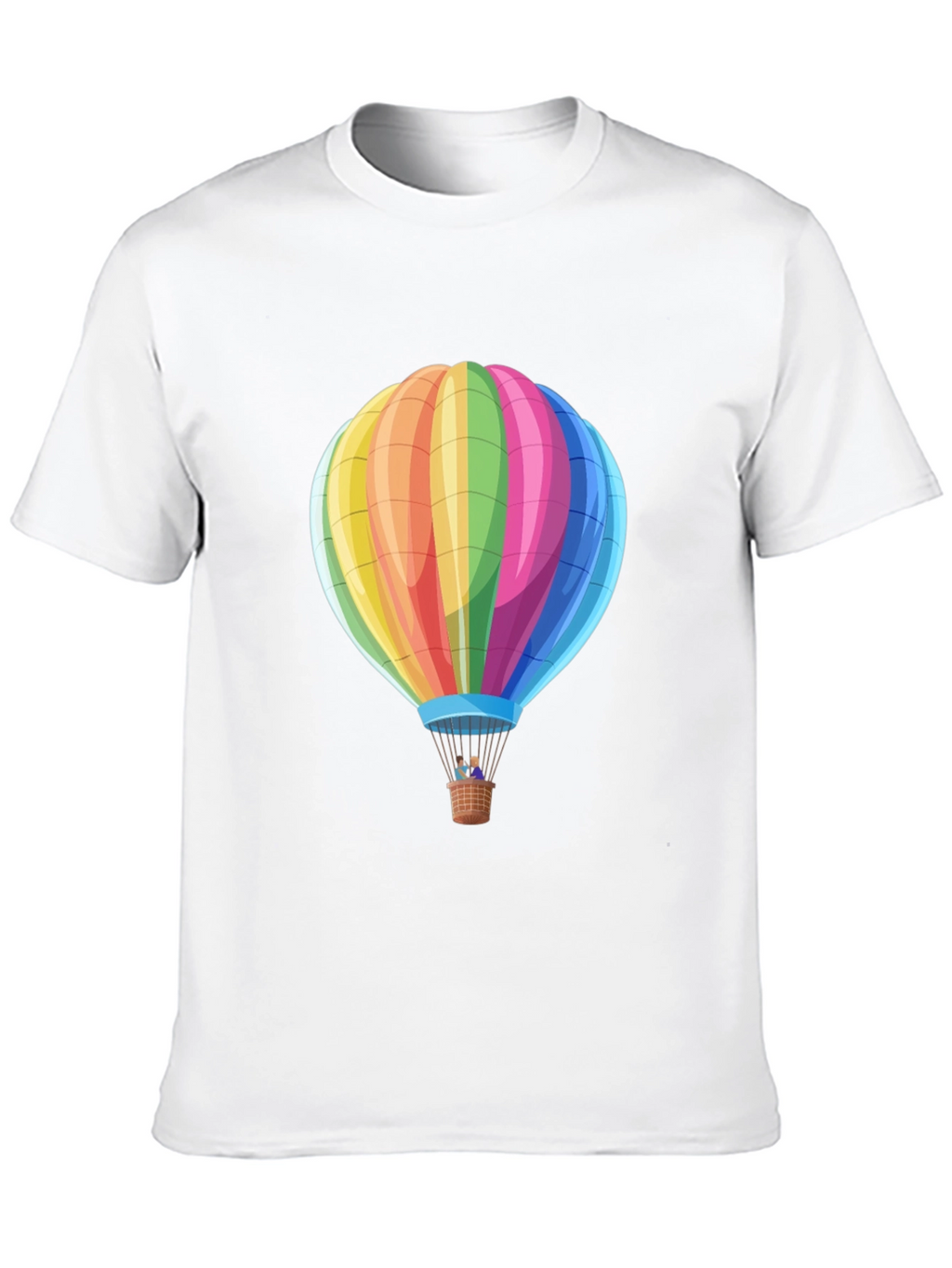 Rainbow Hot Air Balloon Graphic Tee - Black