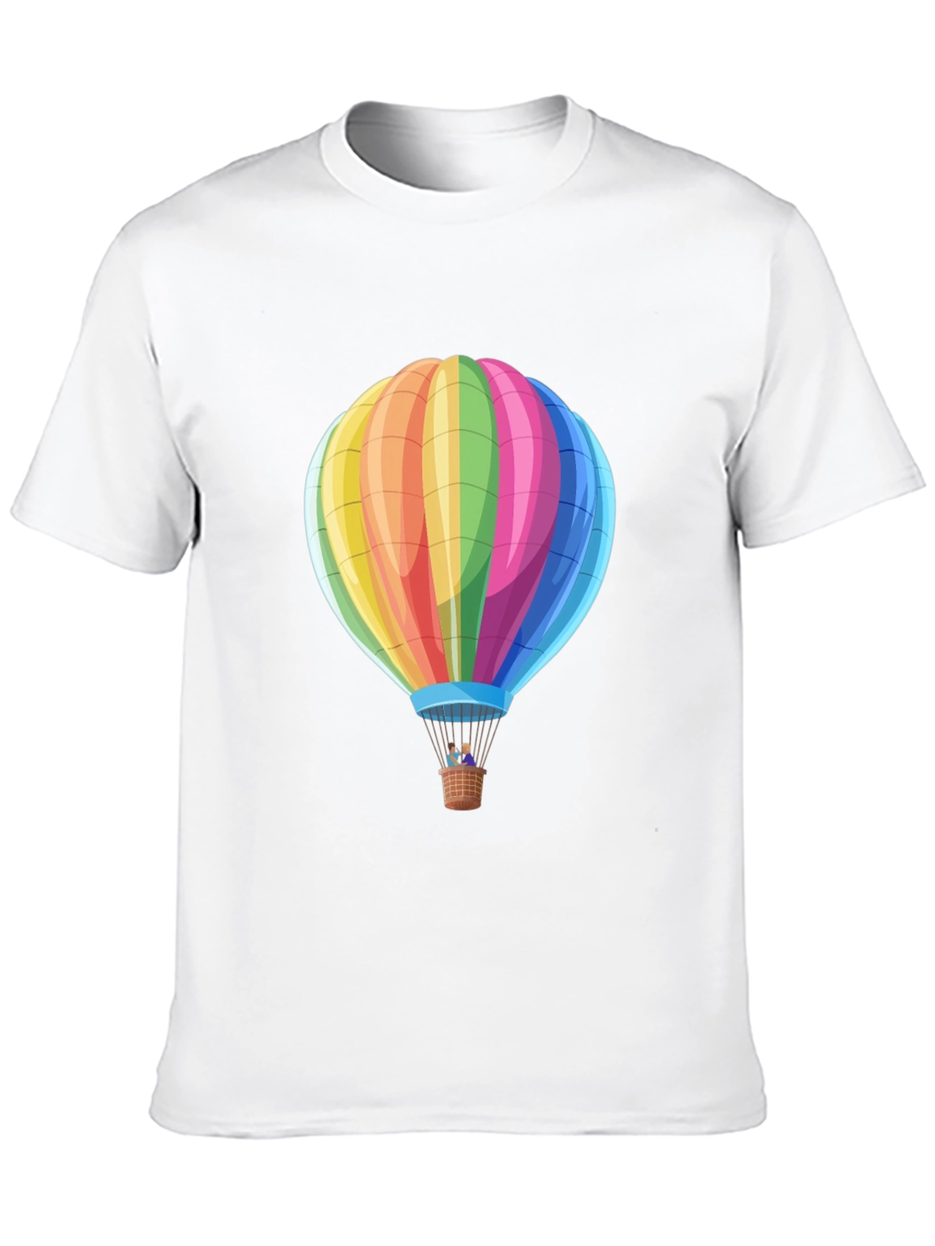 Rainbow Hot Air Balloon Graphic Tee - Black