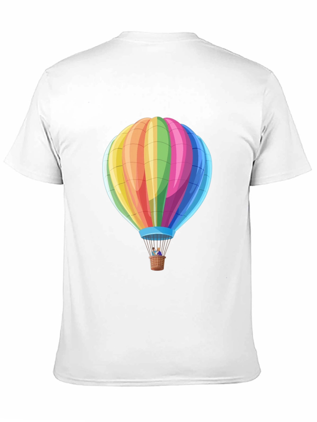 Rainbow Hot Air Balloon Graphic Tee - Black