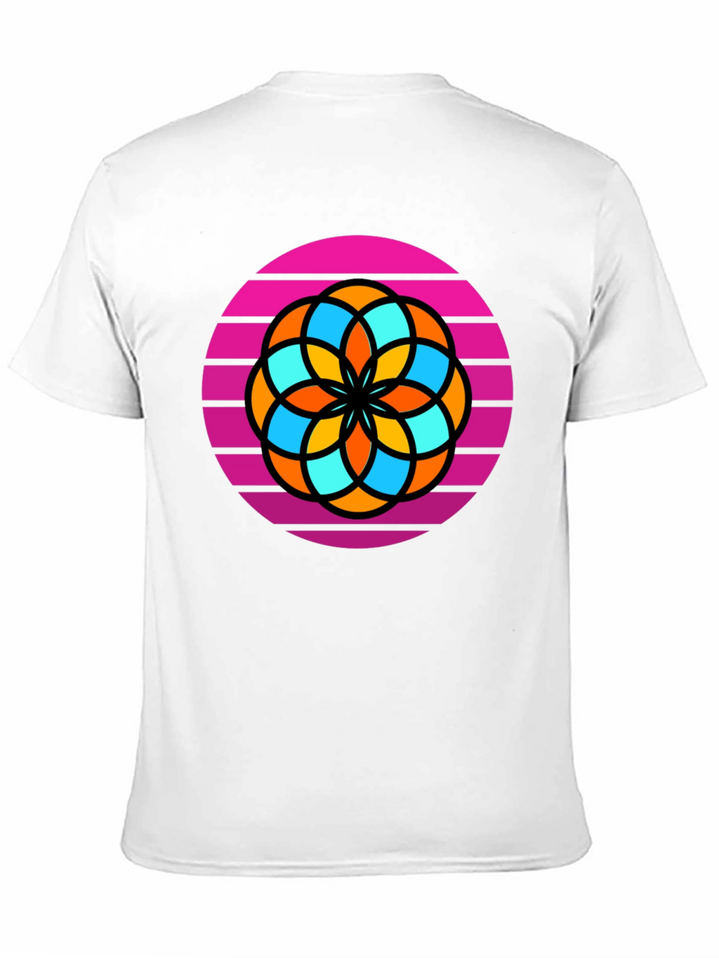 Retro Flower Graphic Tee - Mens Black T-Shirt