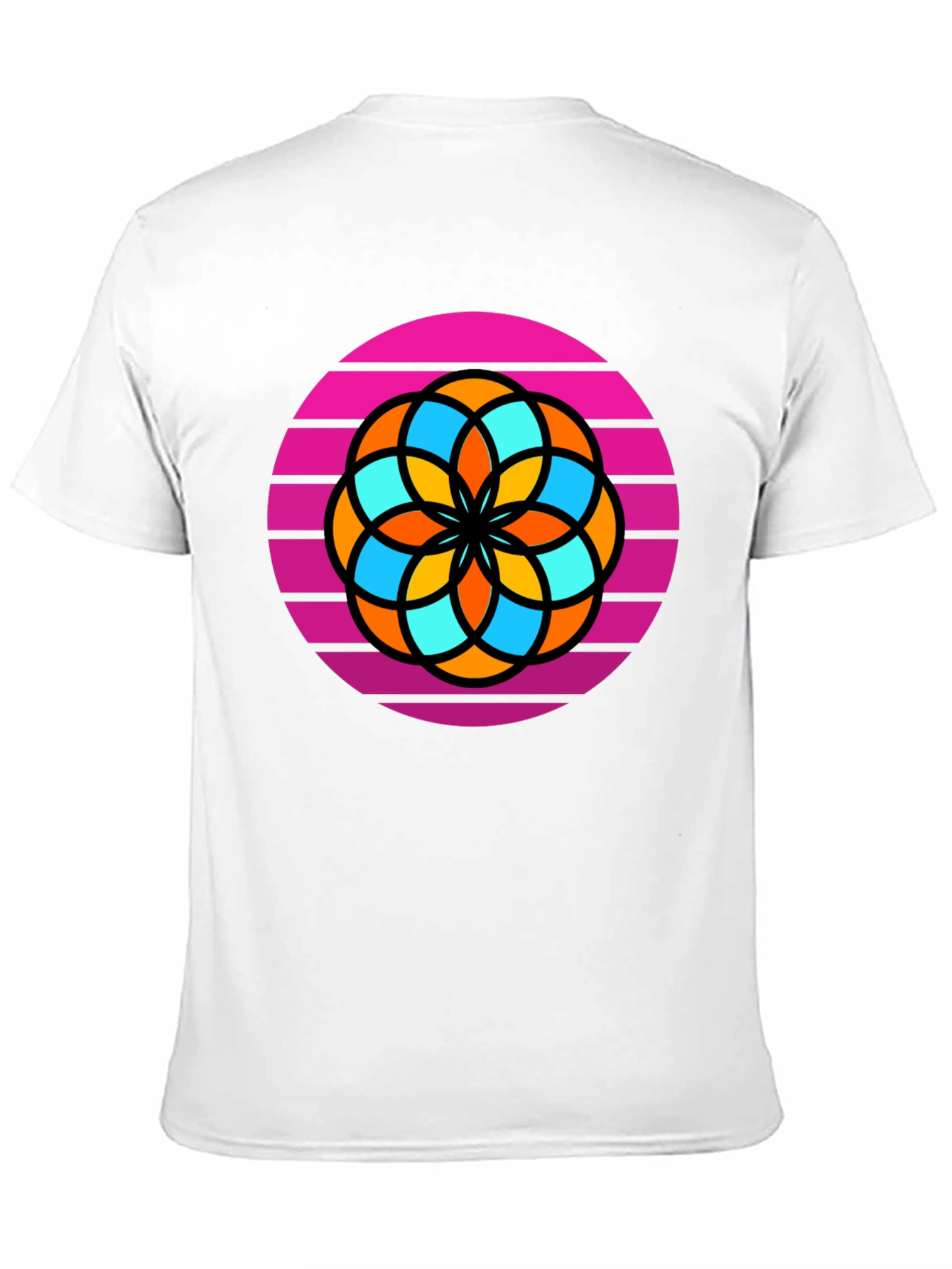 Retro Flower Graphic Tee - Mens Black T-Shirt