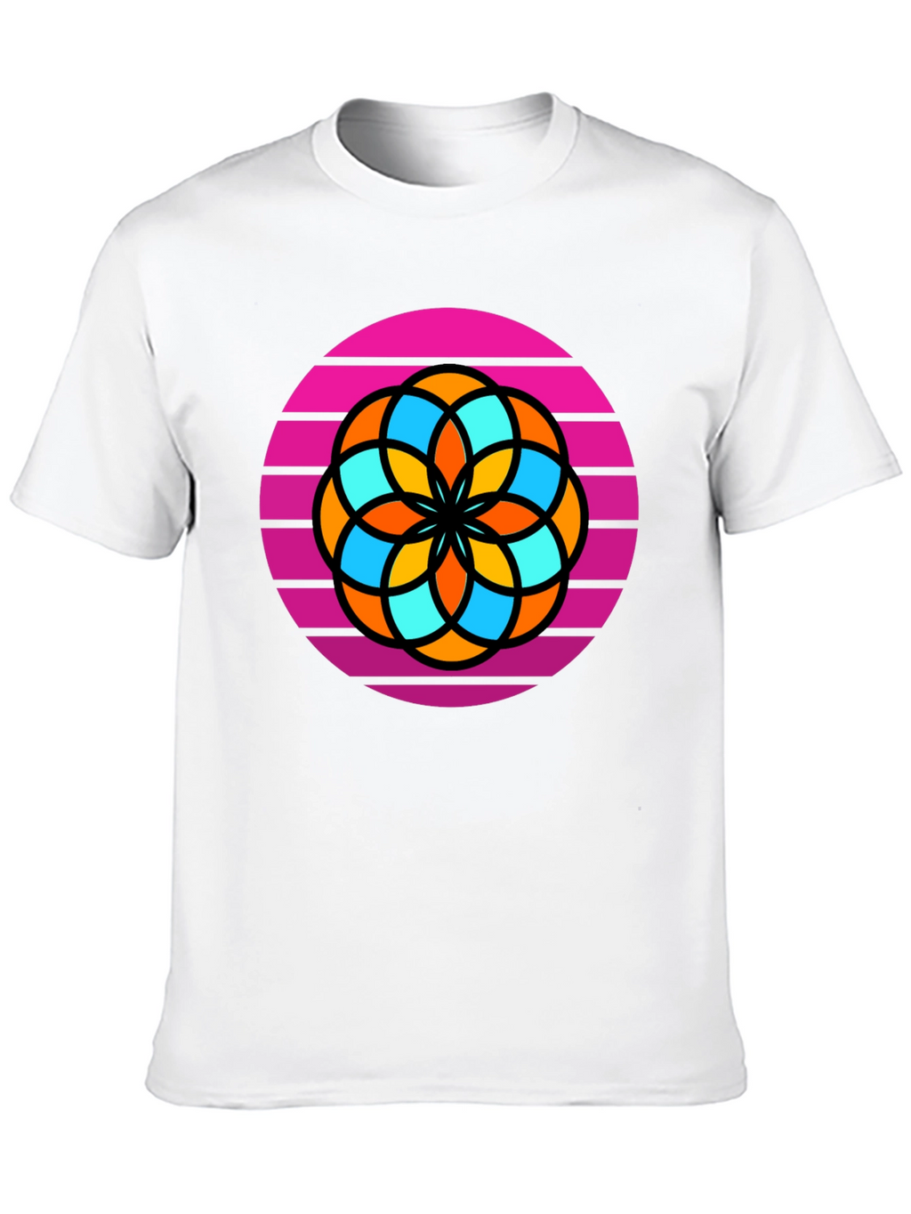 Retro Flower Graphic Tee - Mens Black T-Shirt