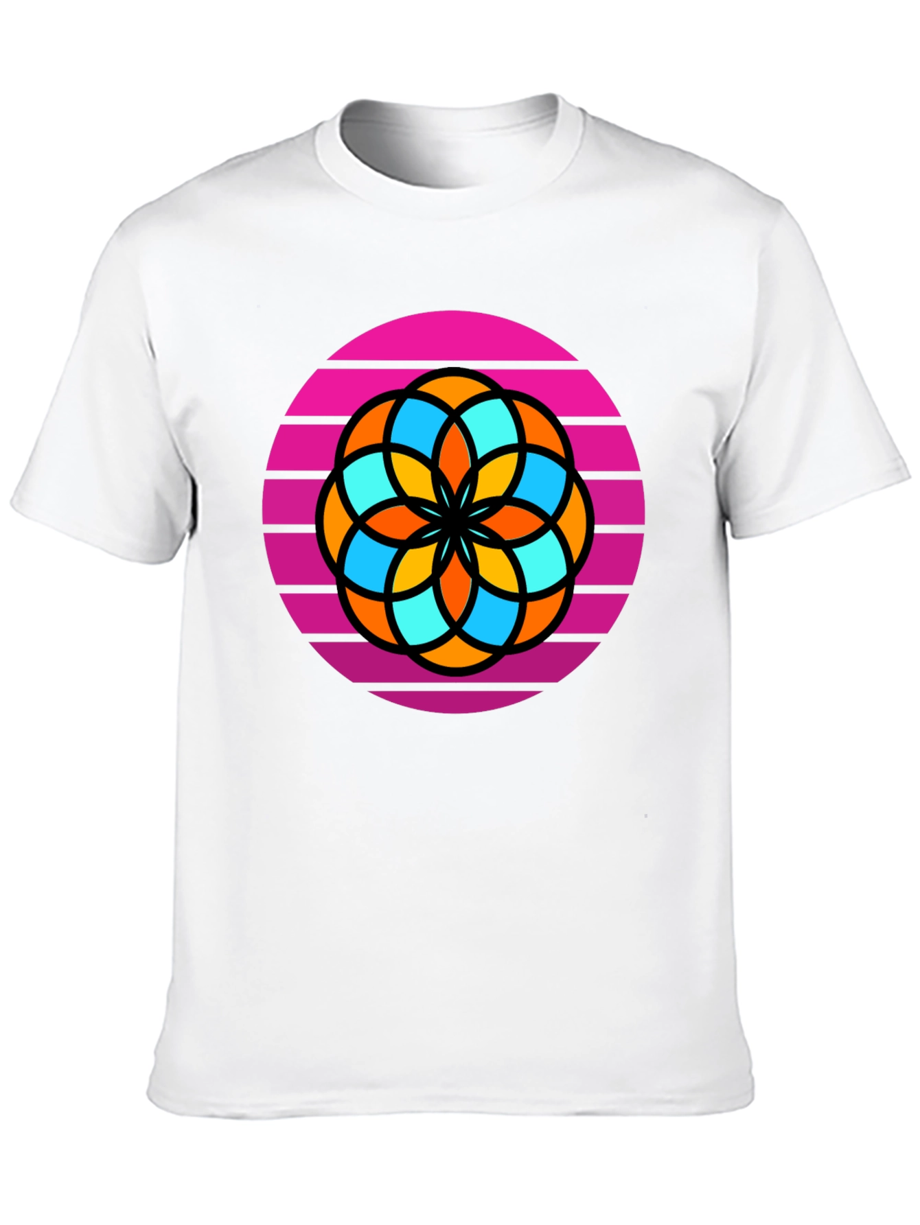 Retro Flower Graphic Tee - Mens Black T-Shirt