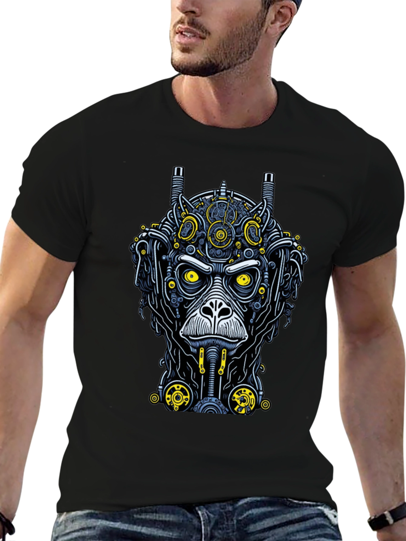 Steampunk Monkey Graphic Tee - Unique Design