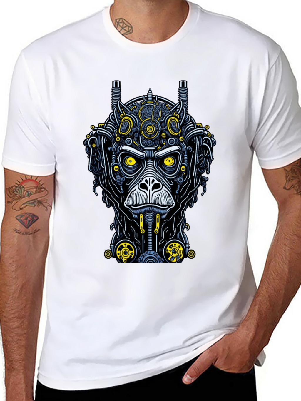 Steampunk Monkey Graphic Tee - Unique Design