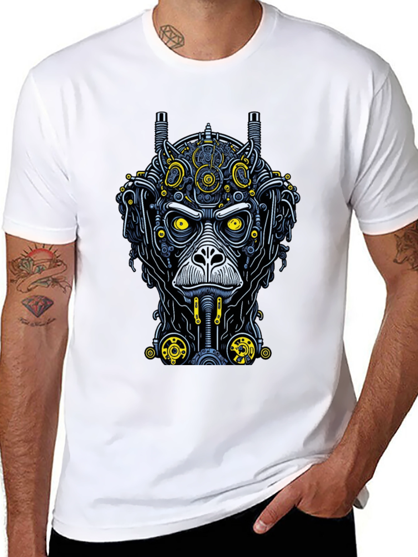 Steampunk Monkey Graphic Tee - Unique Design