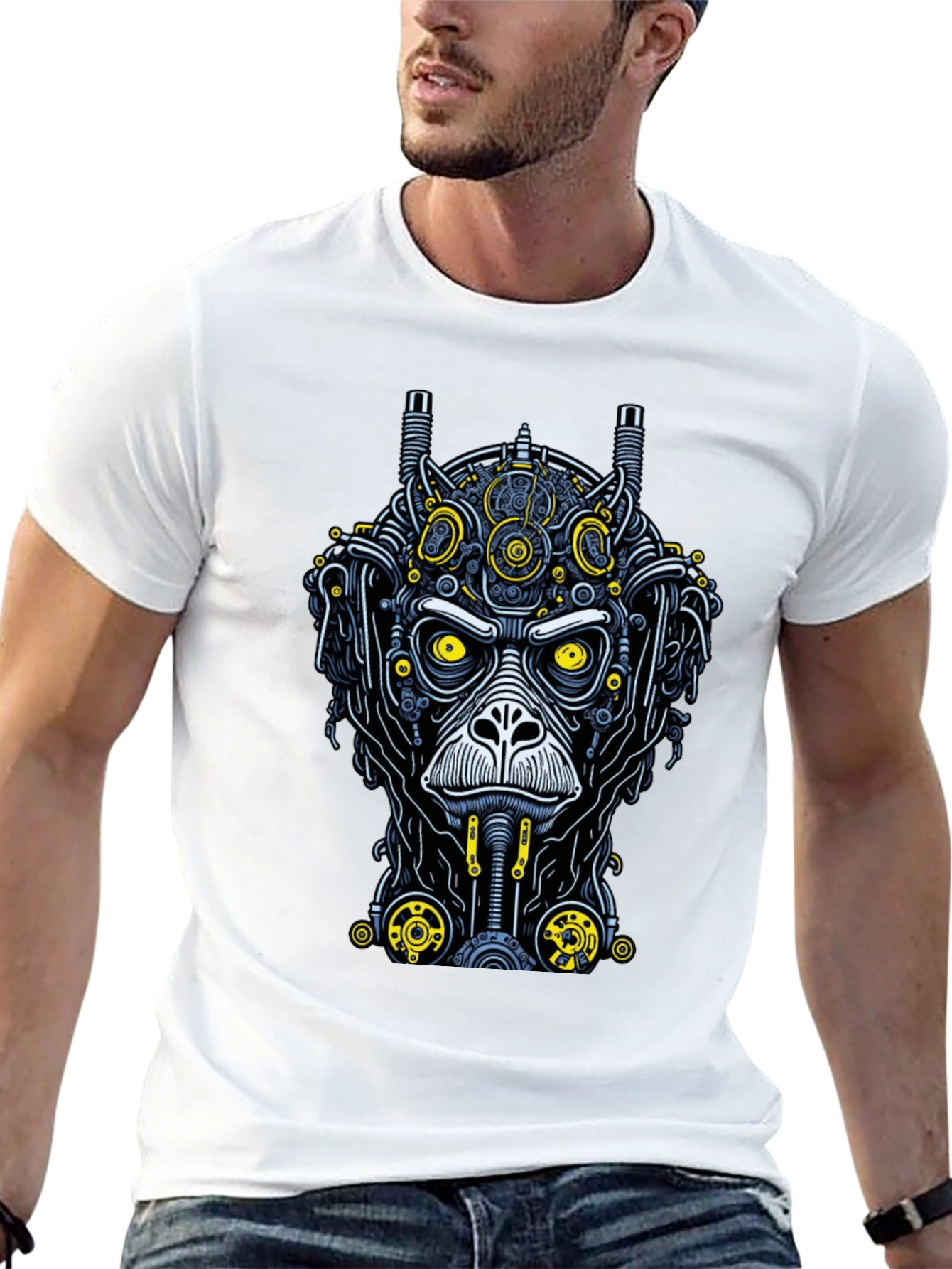 Steampunk Monkey Graphic Tee - Unique Design