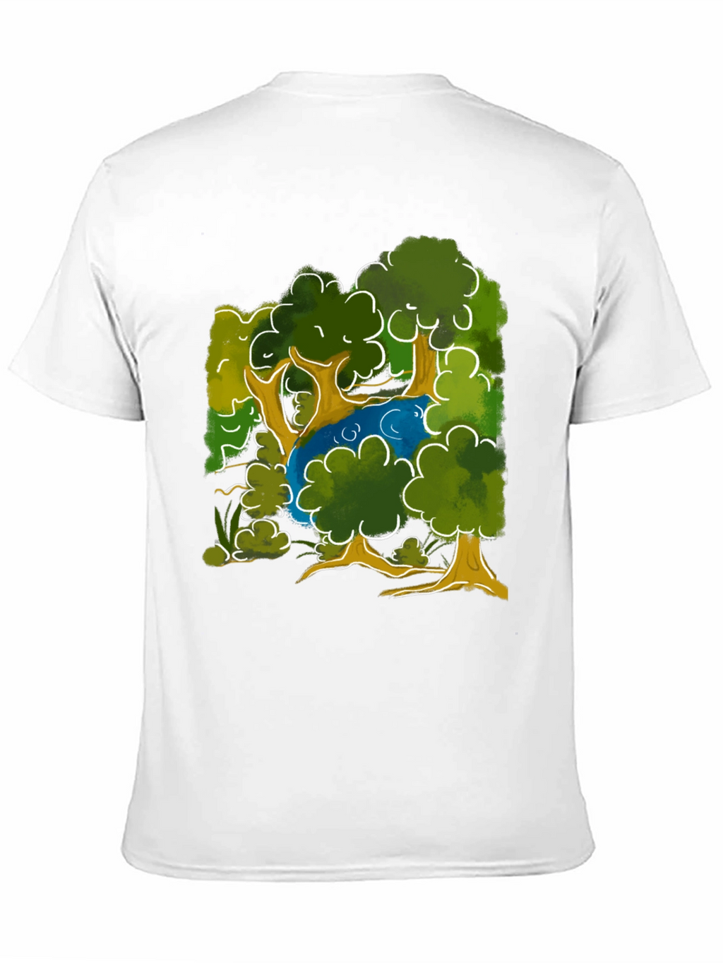 Nature Scene Graphic Tee - Black Cotton
