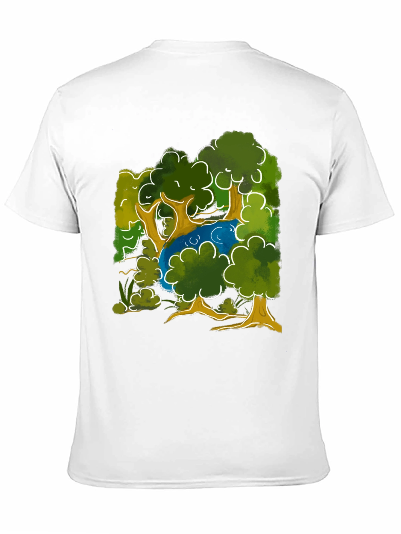 Nature Scene Graphic Tee - Black Cotton