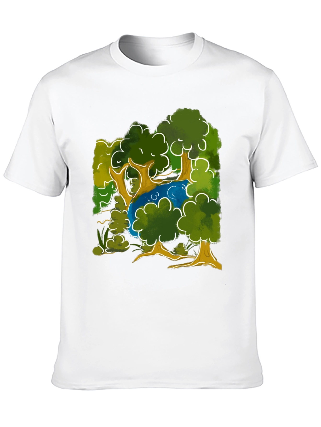 Nature Scene Graphic Tee - Black Cotton