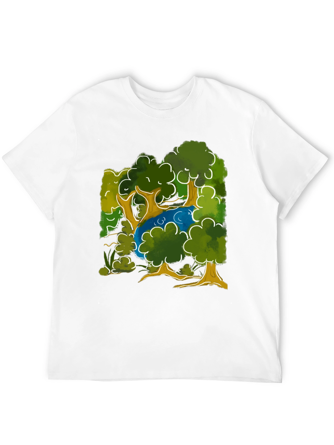 Nature Scene Graphic Tee - Black Cotton
