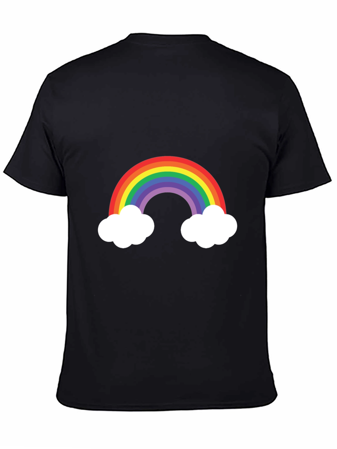 Rainbow Cloud Graphic Tee - Mens Black T-Shirt