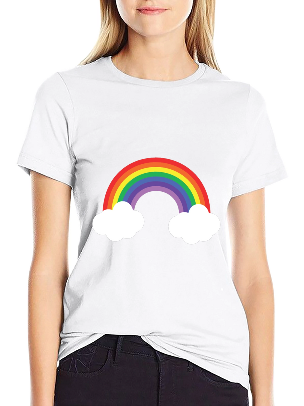 Rainbow Cloud Graphic Tee - Mens Black T-Shirt