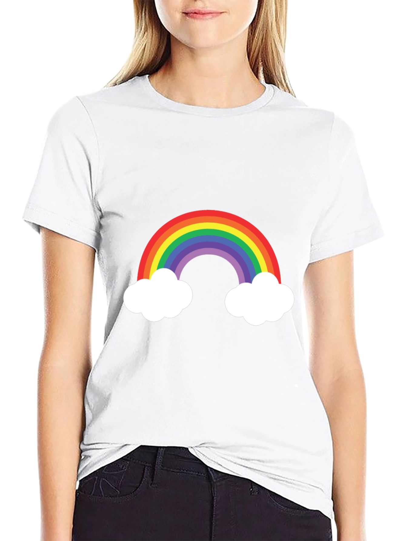 Rainbow Cloud Graphic Tee - Mens Black T-Shirt