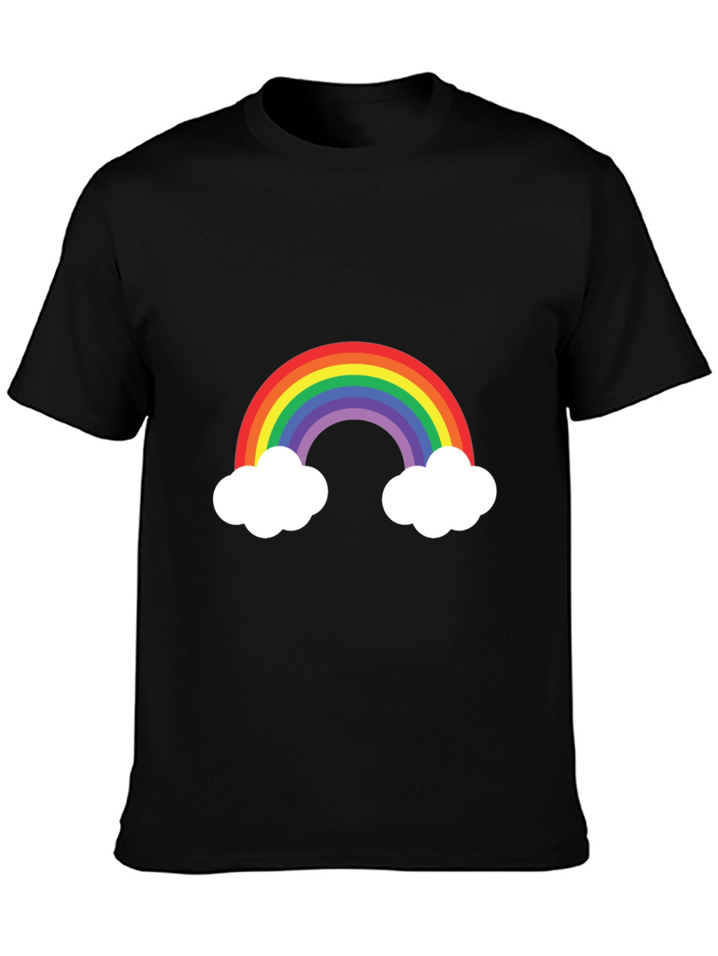 Rainbow Cloud Graphic Tee - Mens Black T-Shirt