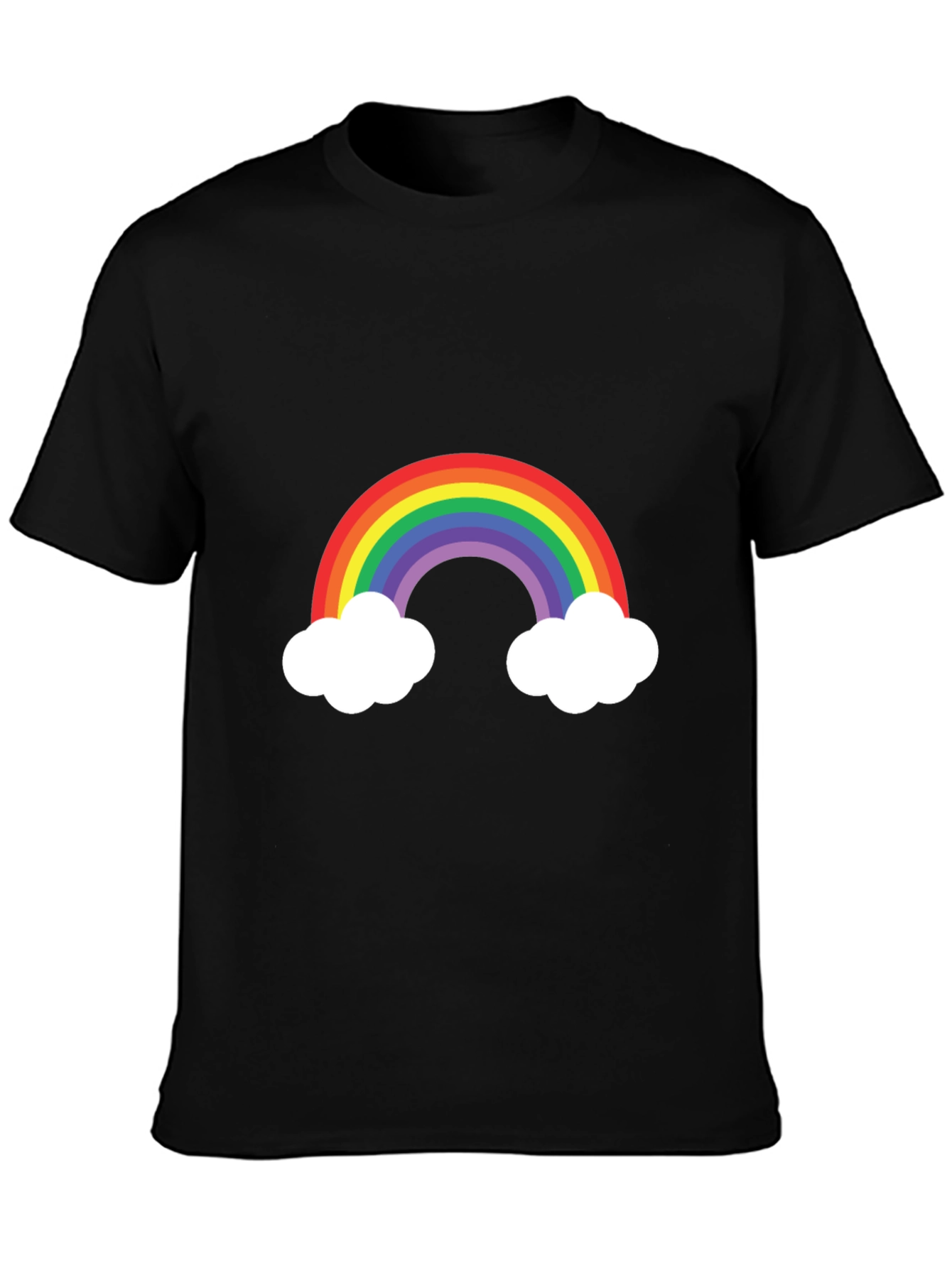 Rainbow Cloud Graphic Tee - Mens Black T-Shirt
