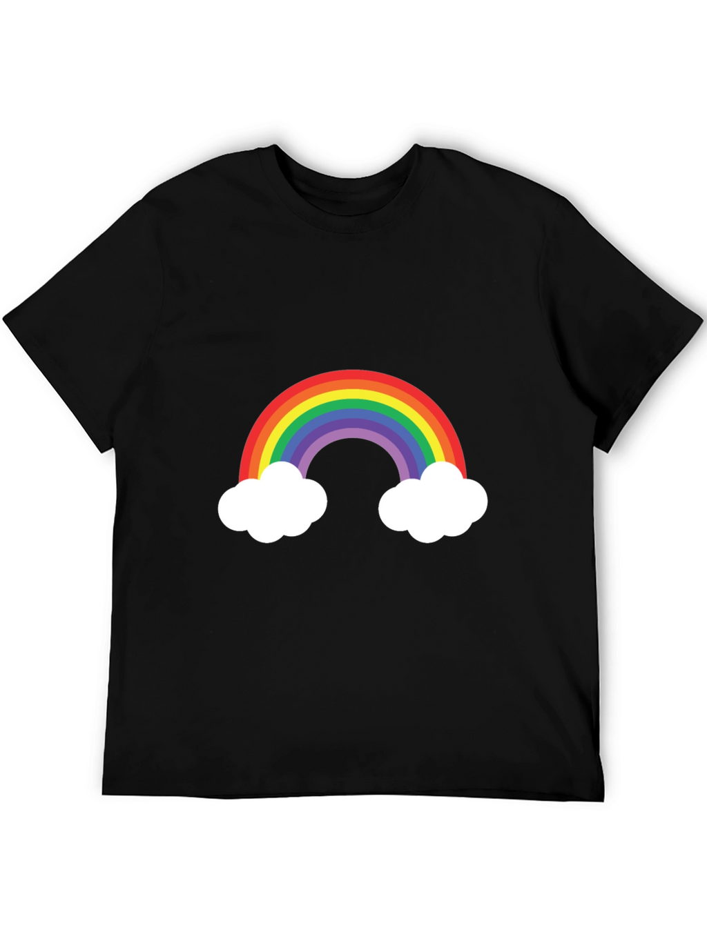 Rainbow Cloud Graphic Tee - Mens Black T-Shirt