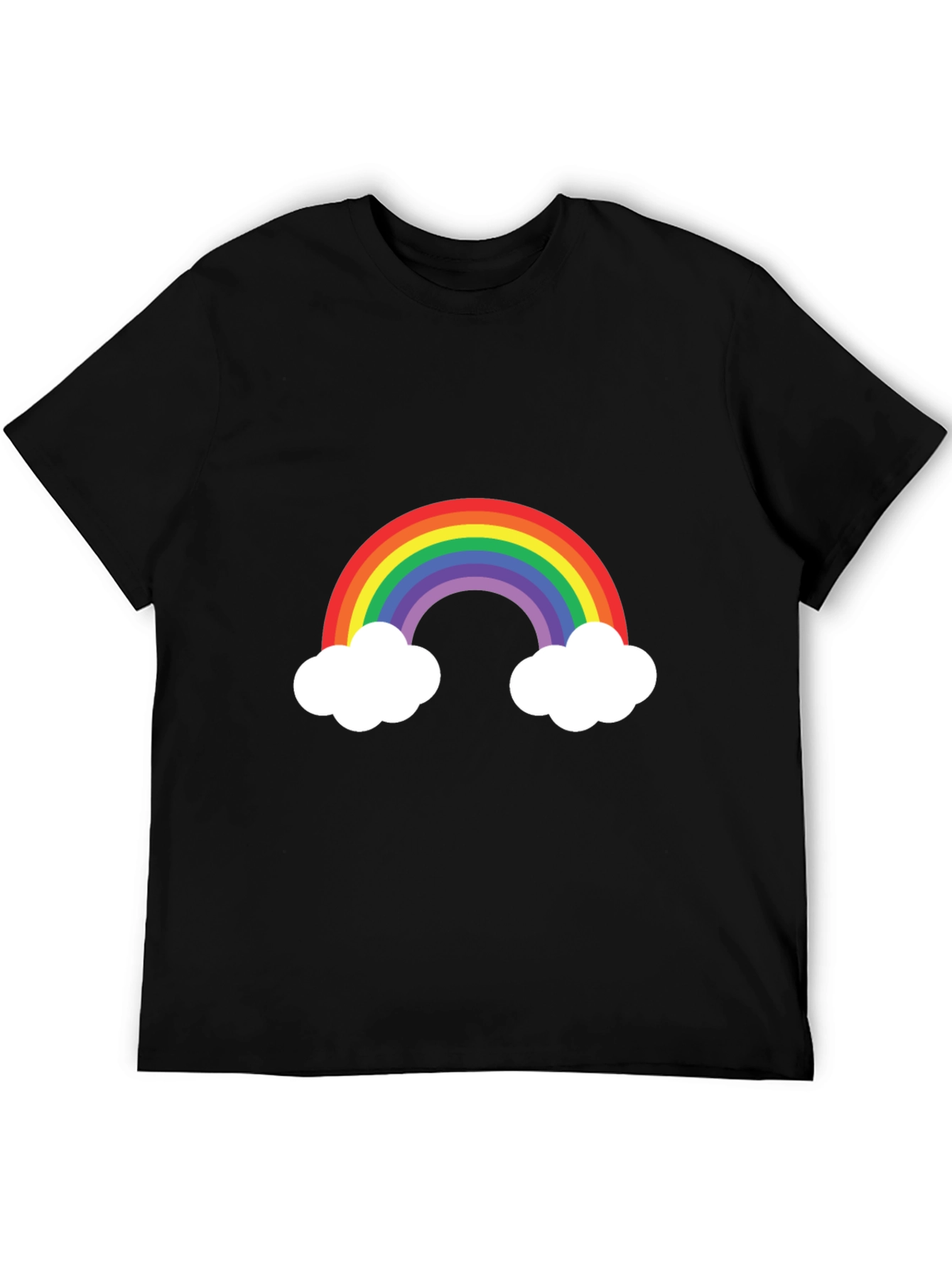 Rainbow Cloud Graphic Tee - Mens Black T-Shirt
