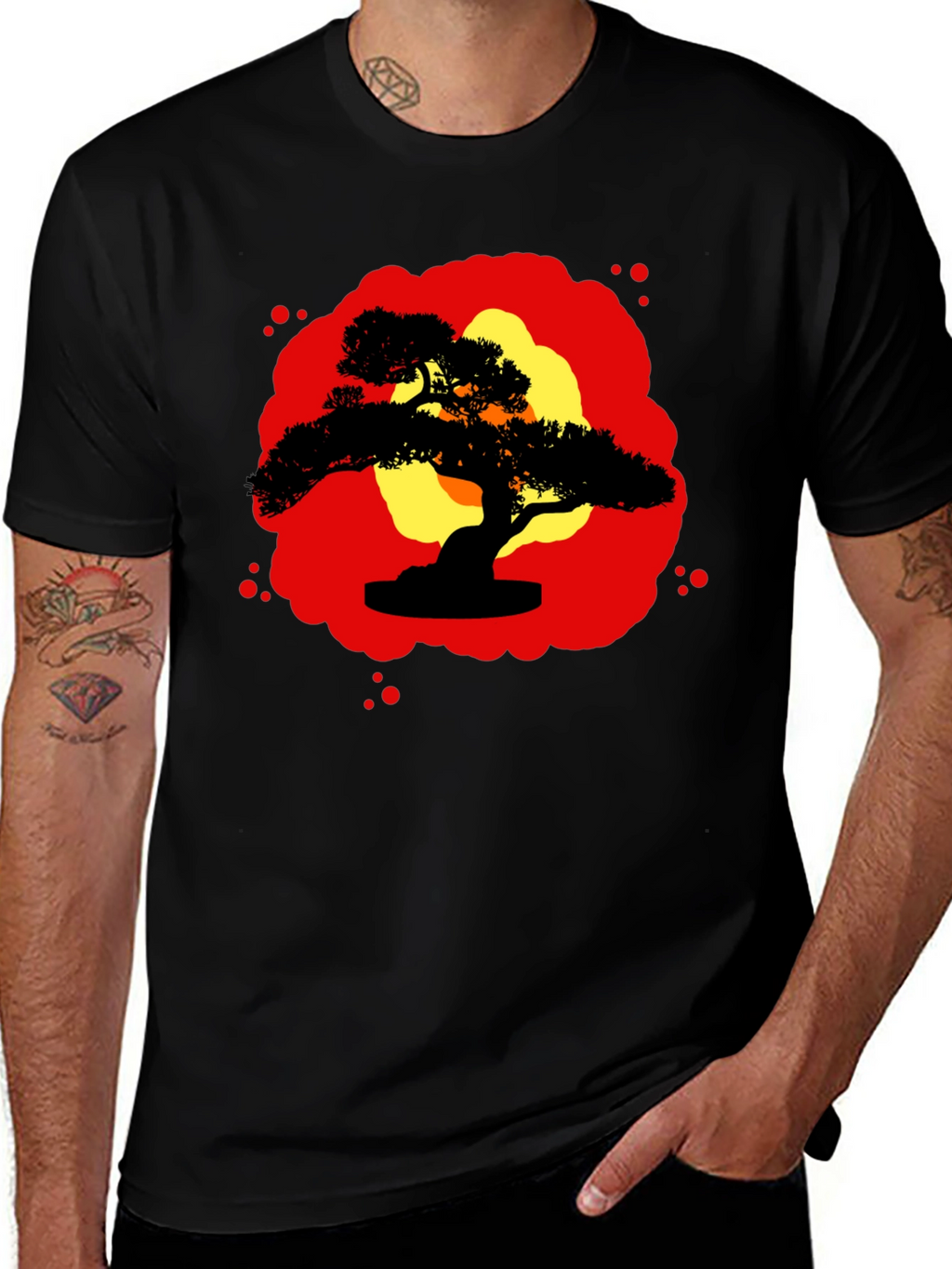 Bonsai Silhouette Graphic Tee - Zen Style Shirt