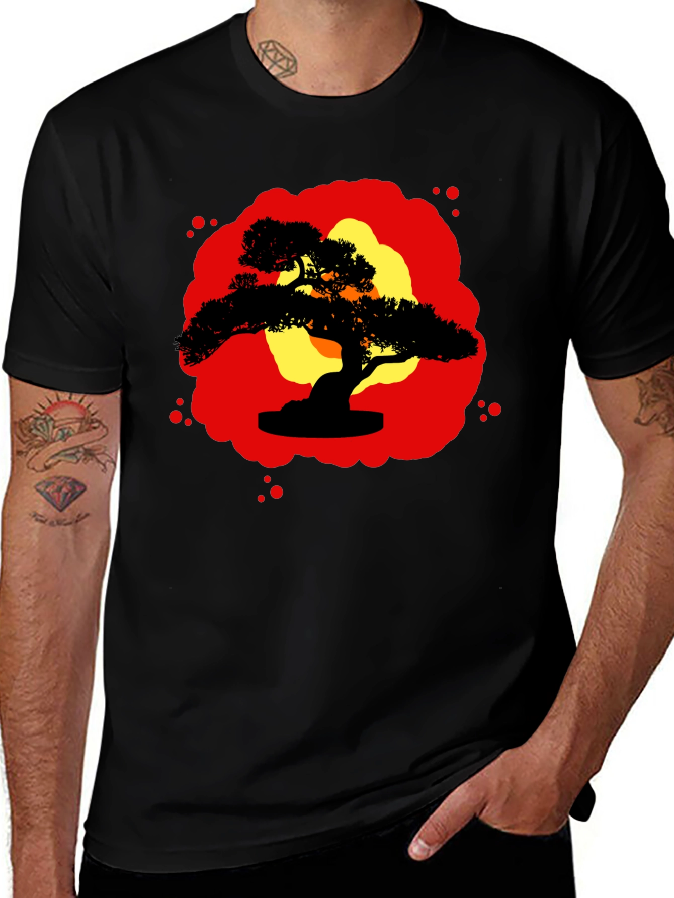 Bonsai Silhouette Graphic Tee - Zen Style Shirt