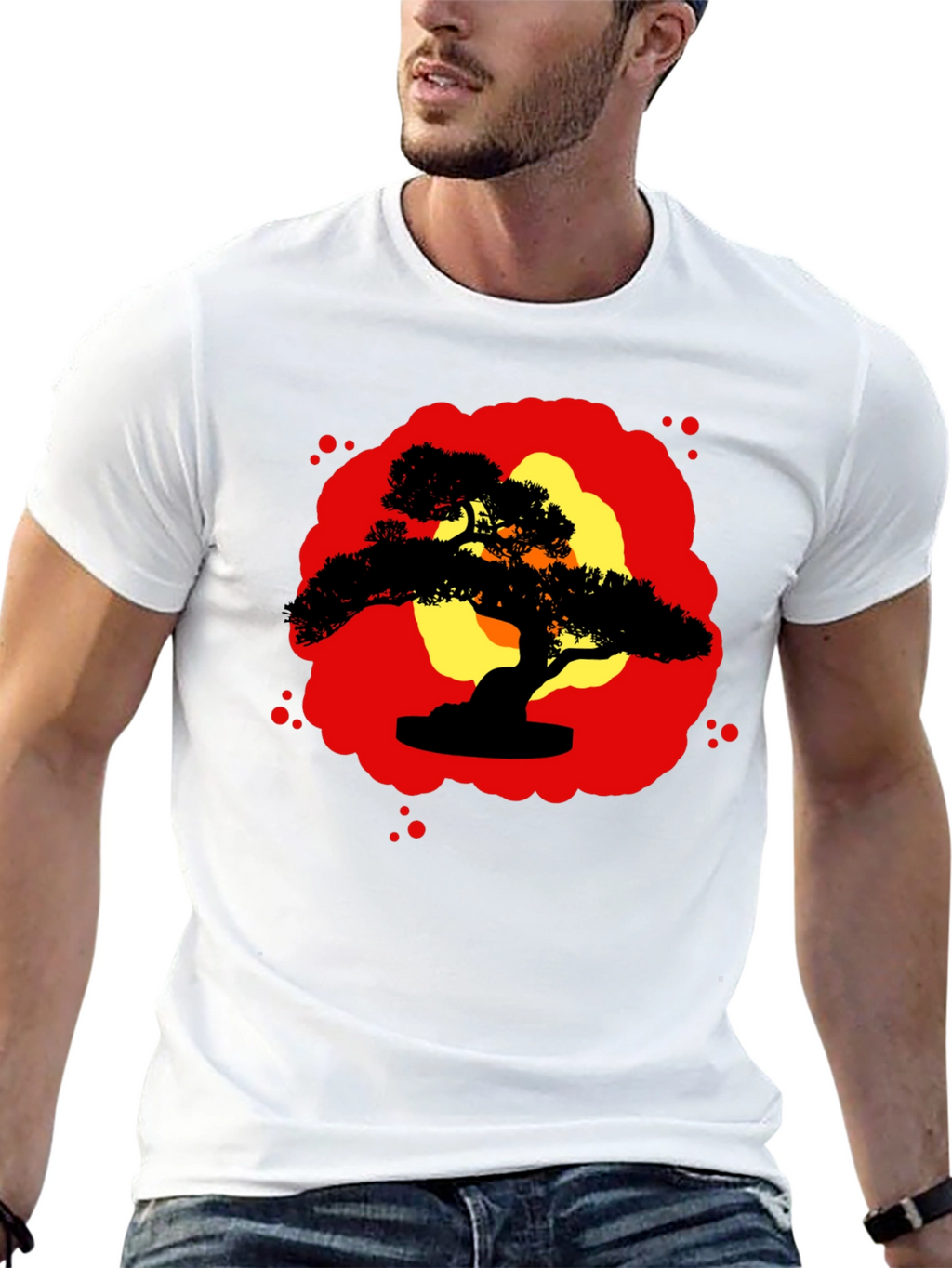 Bonsai Silhouette Graphic Tee - Zen Style Shirt