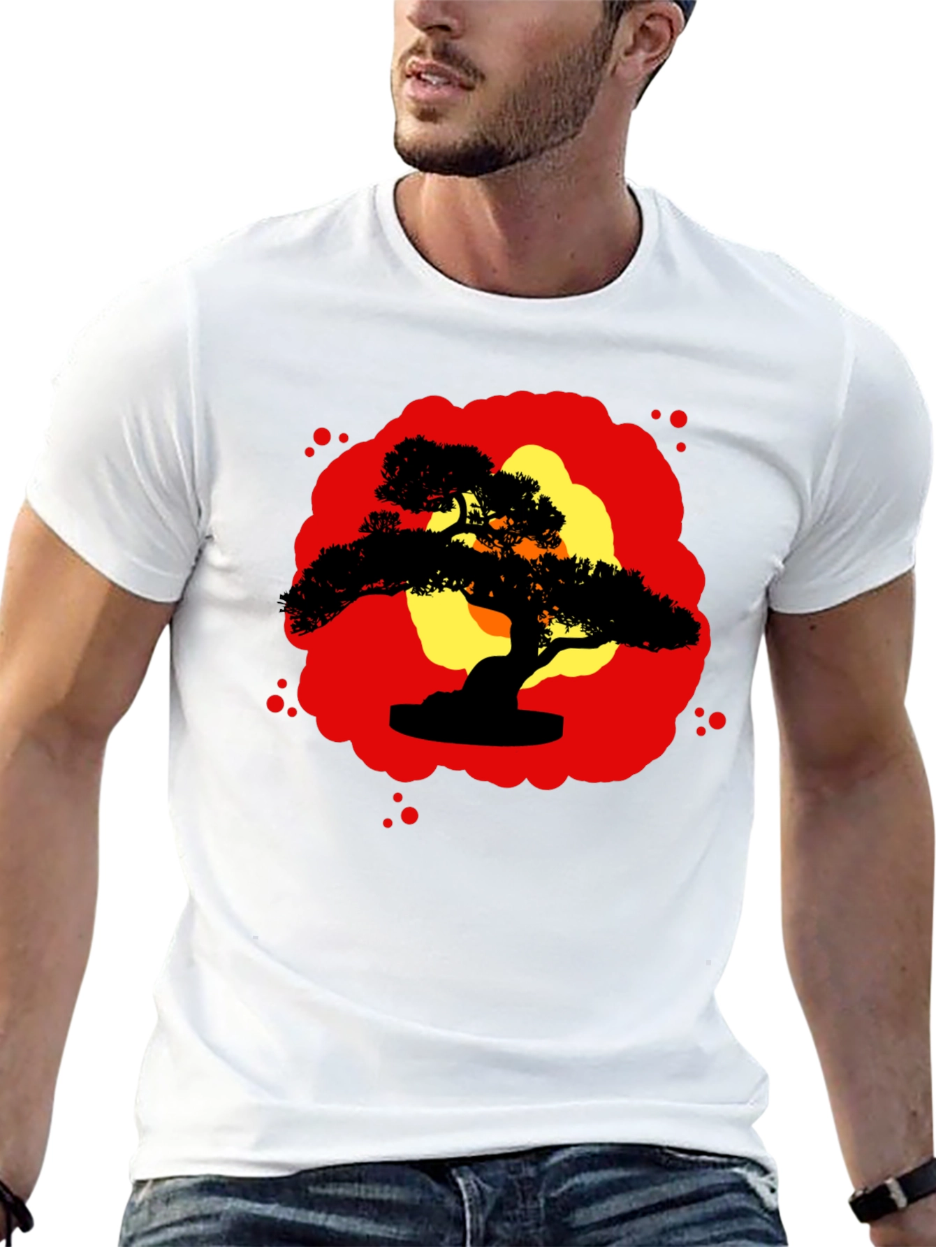 Bonsai Silhouette Graphic Tee - Zen Style Shirt