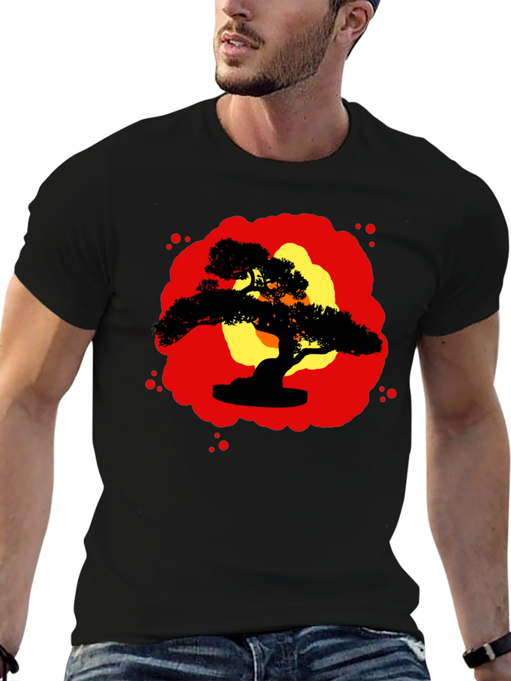 Bonsai Silhouette Graphic Tee - Zen Style Shirt