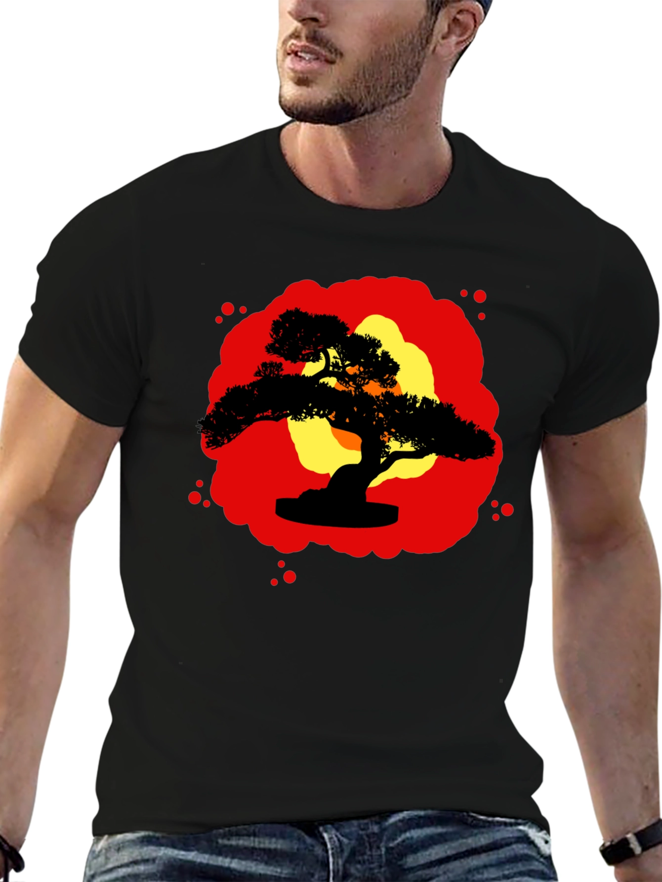 Bonsai Silhouette Graphic Tee - Zen Style Shirt