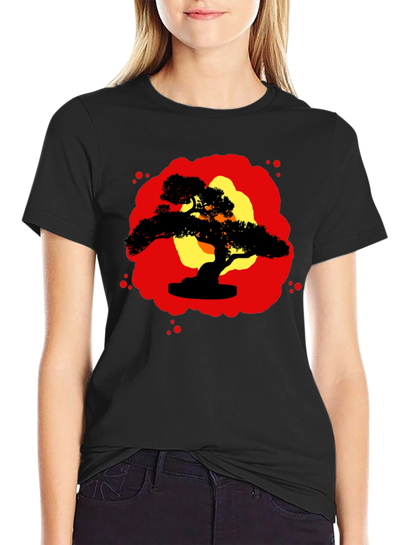 Bonsai Silhouette Graphic Tee - Zen Style Shirt