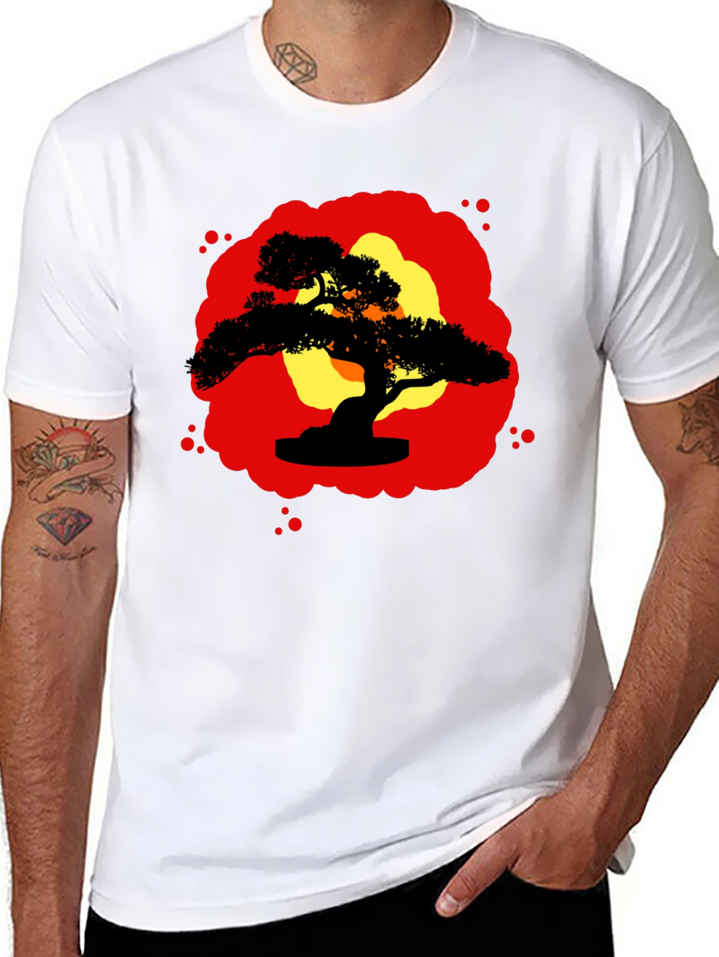 Bonsai Silhouette Graphic Tee - Zen Style Shirt