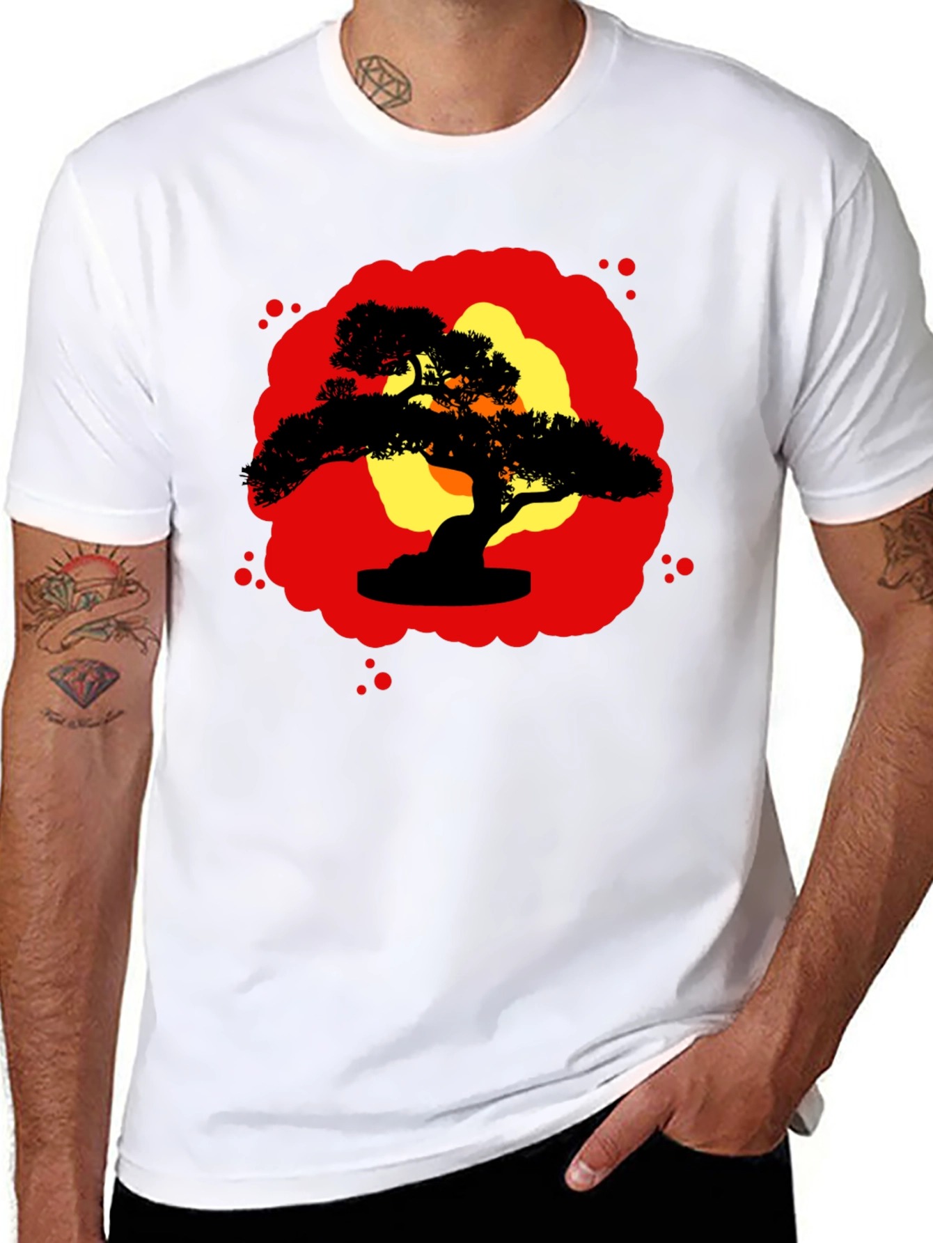 Bonsai Silhouette Graphic Tee - Zen Style Shirt