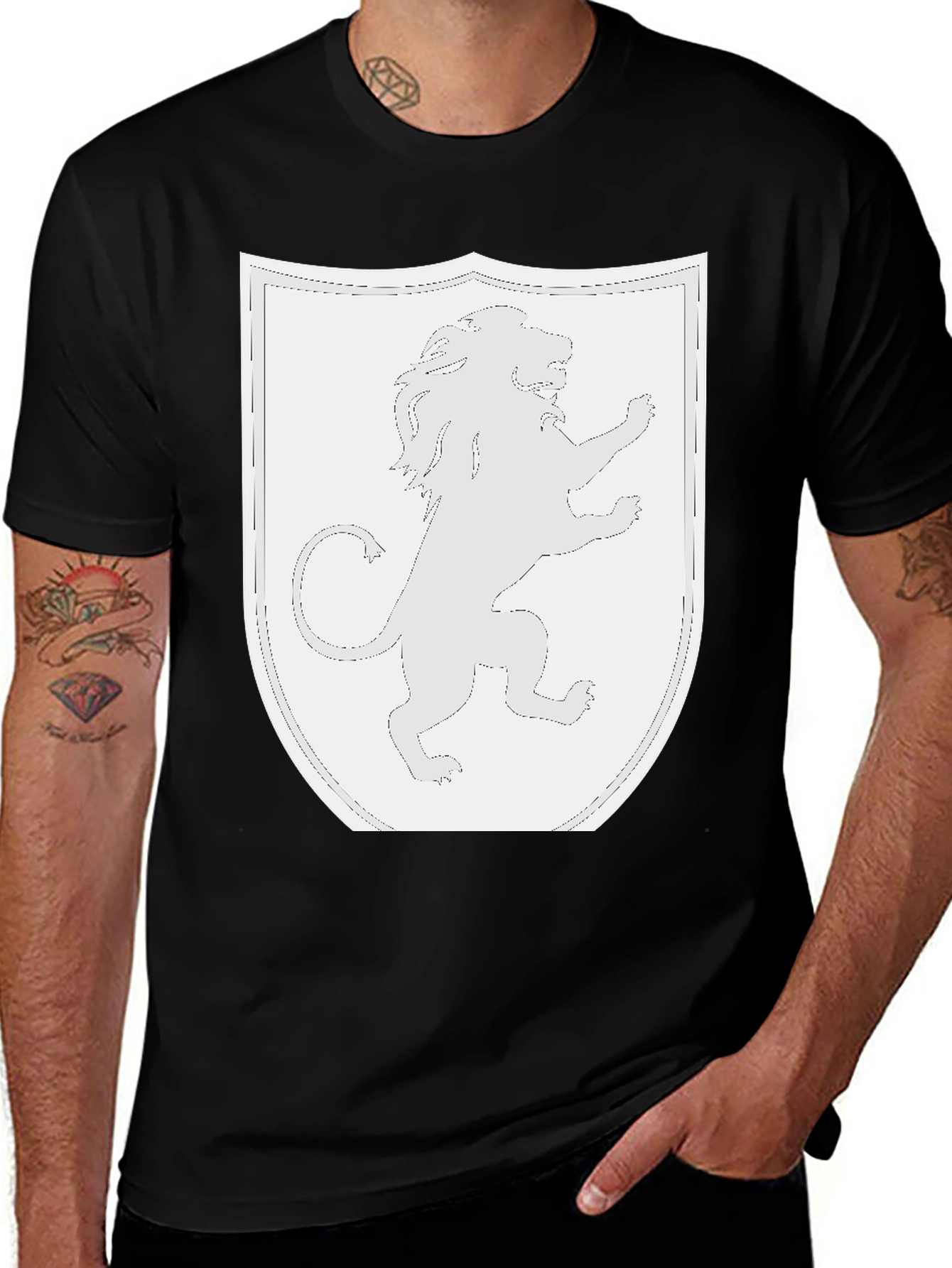 Lion Rampant Shield Black T-Shirt