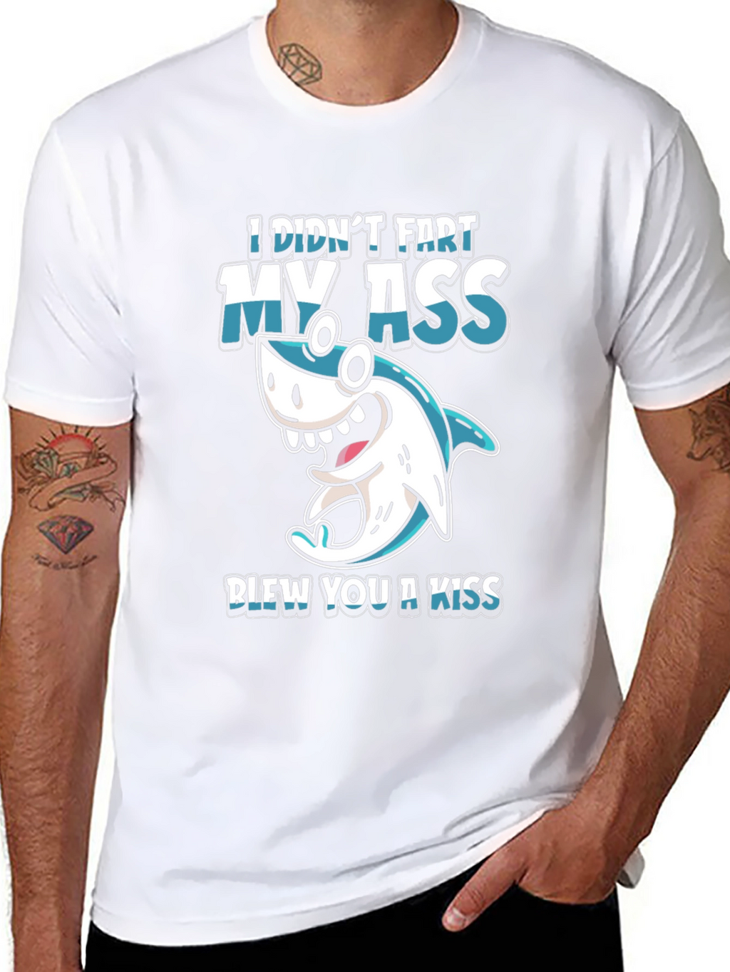 Funny Shark Fart Kiss T-Shirt - Humor Tee