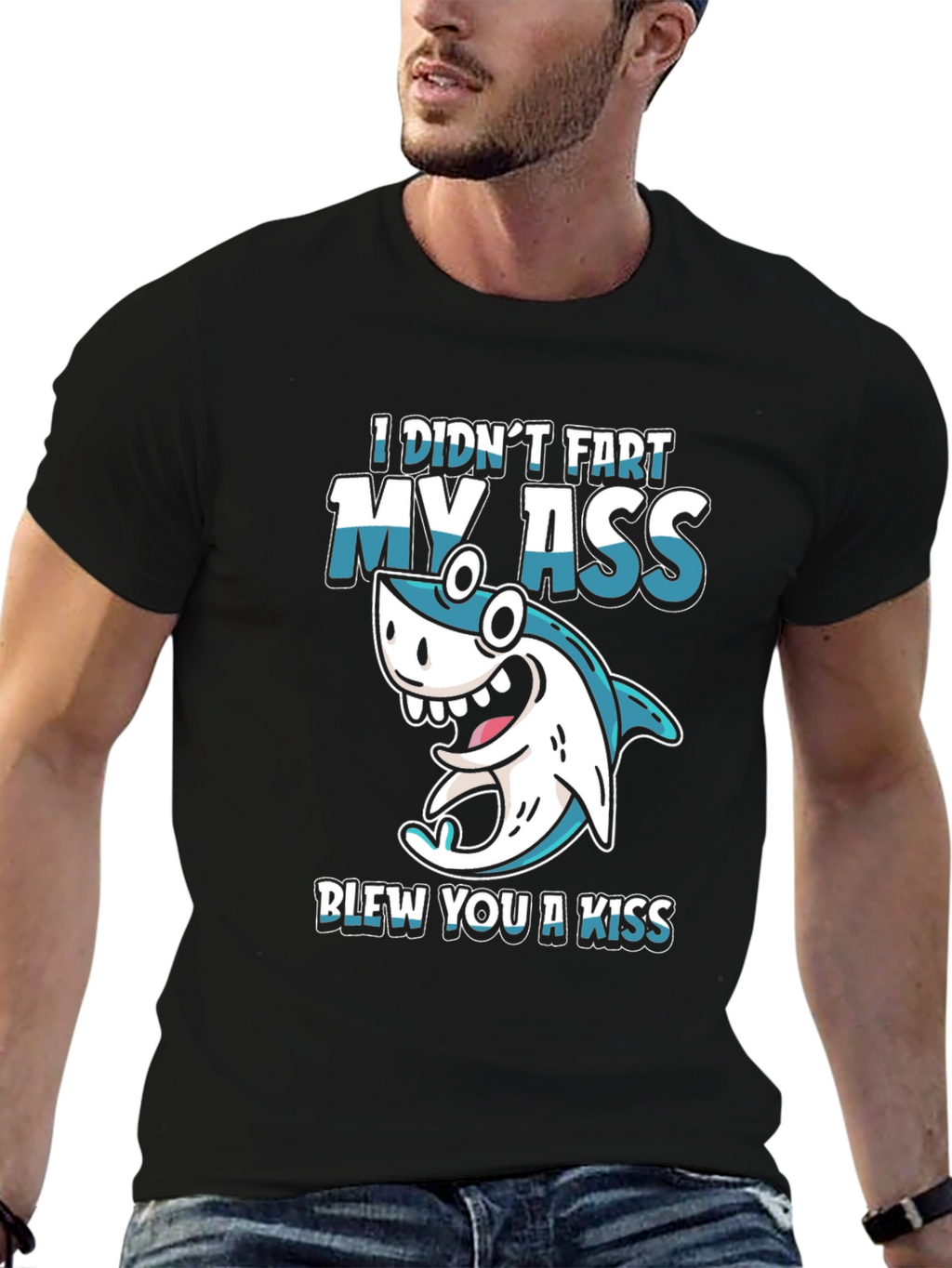 Funny Shark Fart Kiss T-Shirt - Humor Tee