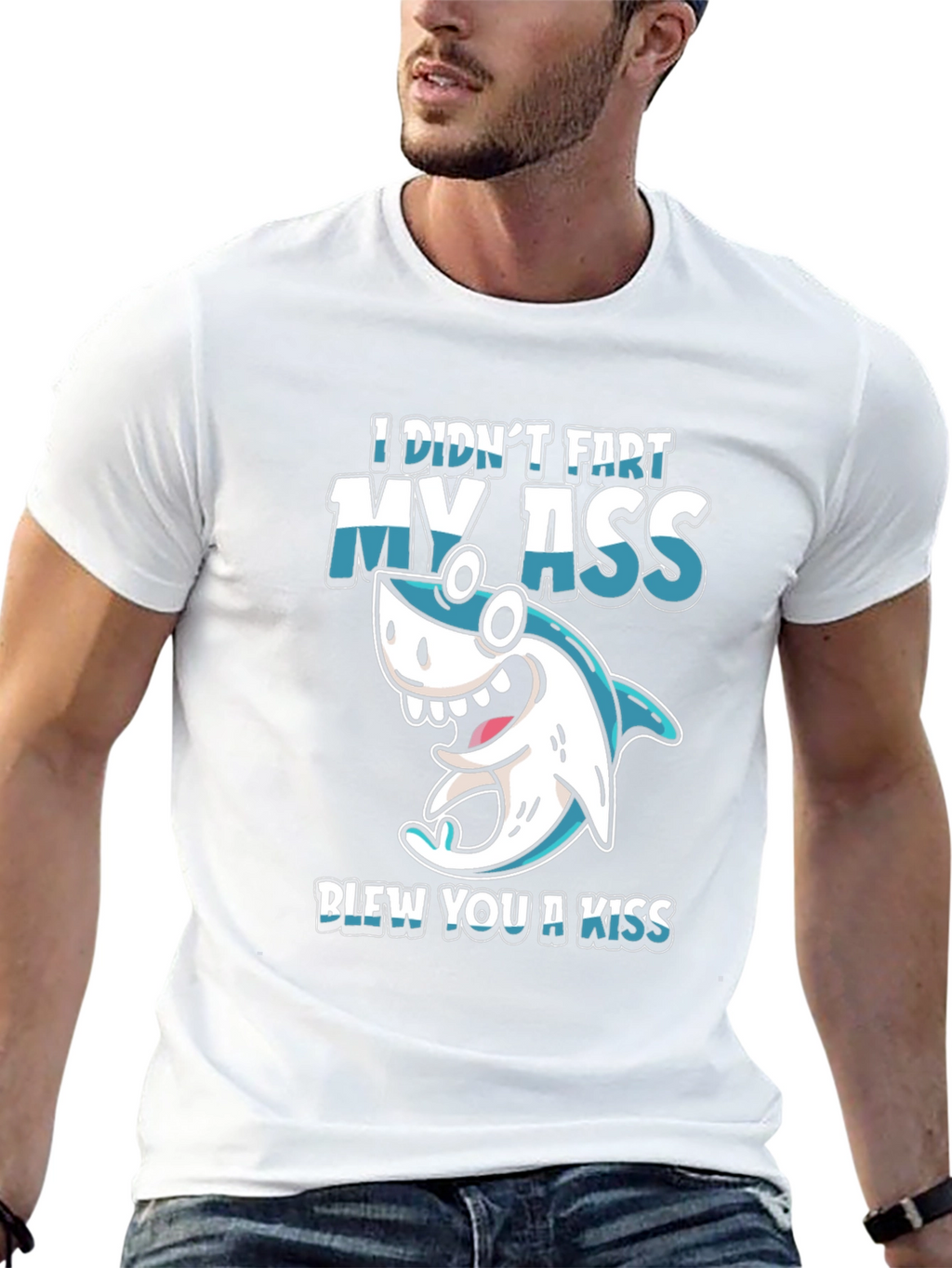 Funny Shark Fart Kiss T-Shirt - Humor Tee