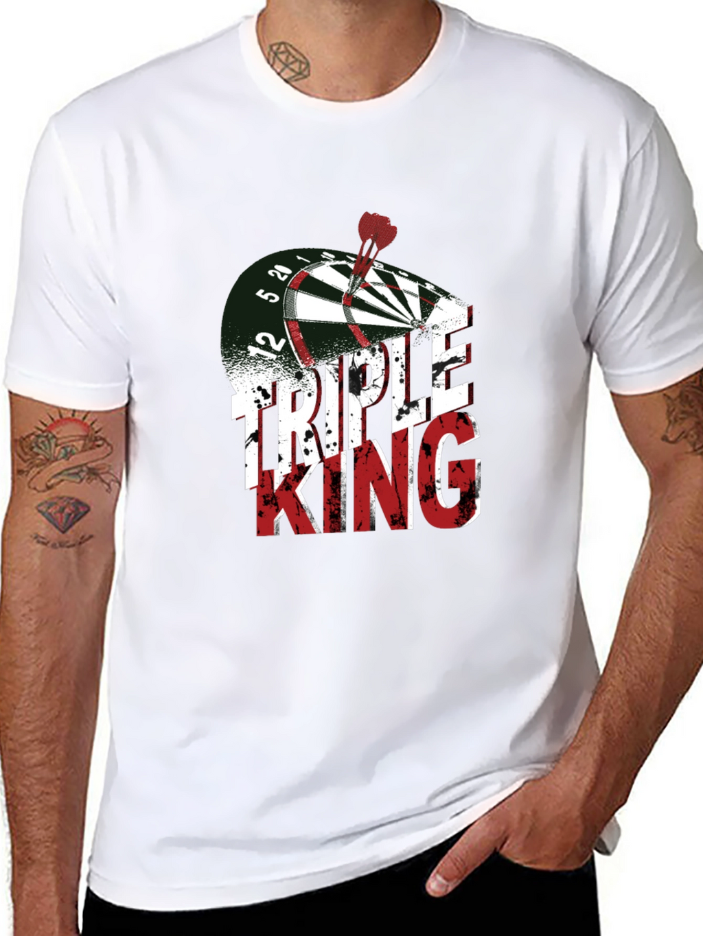Triple King Dartboard T-Shirt - Novelty Dart Throwing Tee